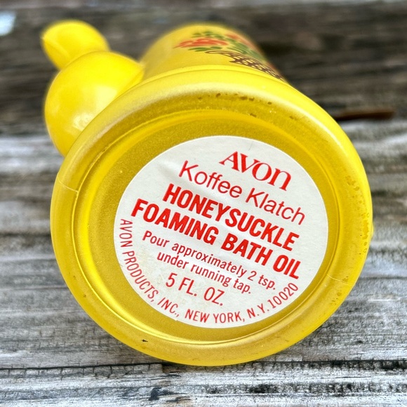 Vintage 1971-72 Empty Avon Koffee Klatch Honeysuckle Foaming Bath Oil Canister - Picture 6 of 6